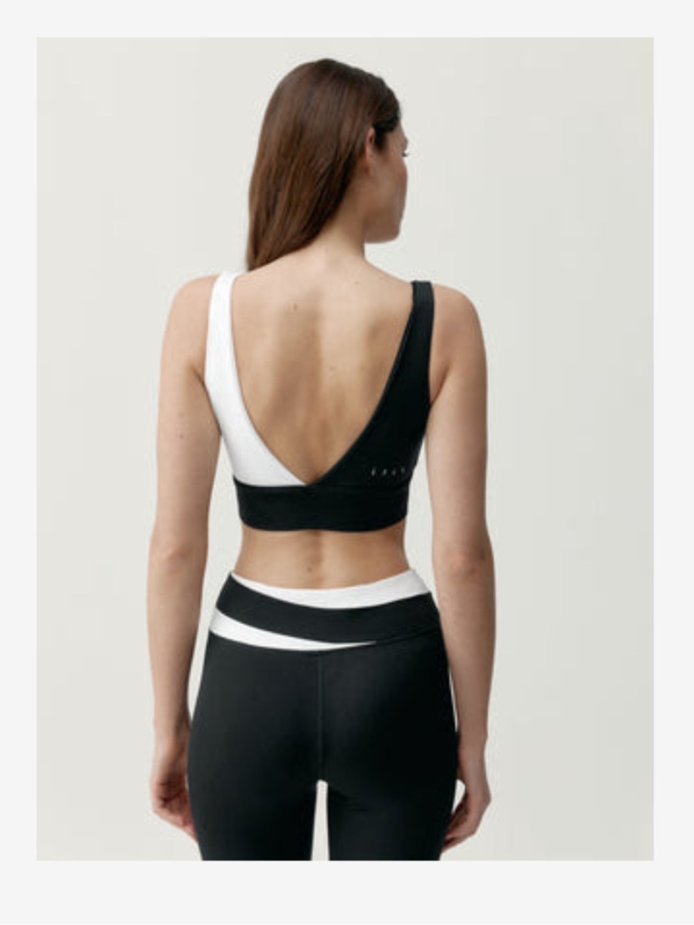 NWT - SET Black and White Colorblock V-Back Sports Top